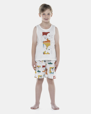 Pijama Masculino Kids  Regata e Bermuda