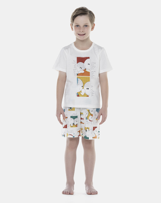 Pijama Masculino Kids Manga Curta e Bermuda