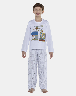 Pijama Masculino Kids Manga Longa e Calça