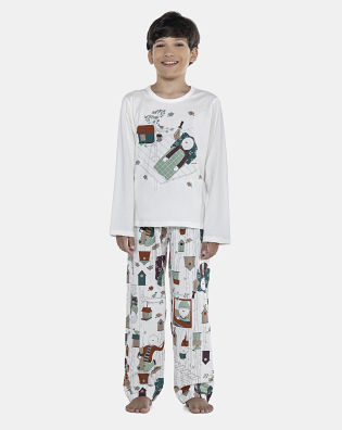 Pijama Masculino Kids Manga Longa e Calça