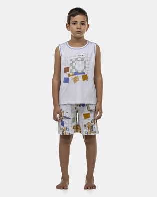 Pijama Masculino Kids Regata Machão e Bermuda