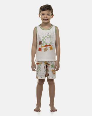 Pijama Masculino Kids Regata Machão e Bermuda