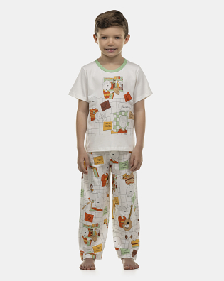 Pijama Masculino Kids Manga Curta e Calça