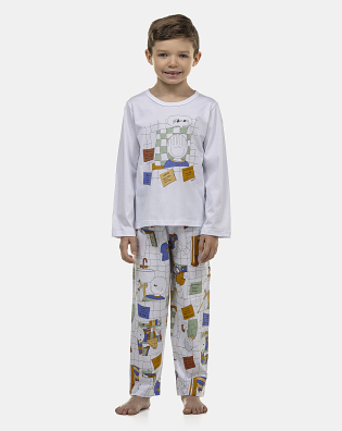 Pijama Masculino Kids Longa Curta e Calça