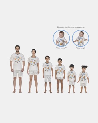 Pijama Masculino Kids Manga Curta e short
