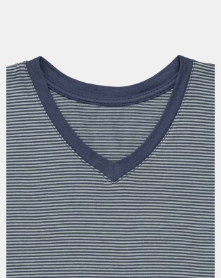 Pijama Masculino Kids Manga Curta e Bermuda Decote V