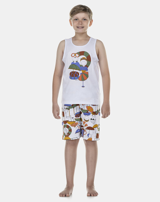 Pijama Masculino Kids  Regata e Bermuda