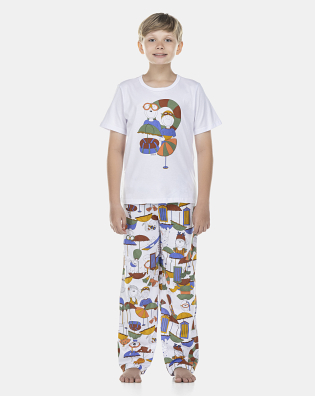 Pijama Masculino Kids Manga Curta e Calça