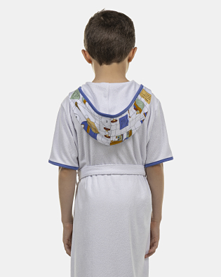Roupão Masculino Kids Manga Curta Atoalhado Com Touca