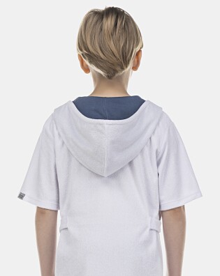 Roupão Masculino Kids Manga Curta Atoalhado Com Touca