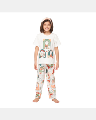 Pijama manga curta e calça