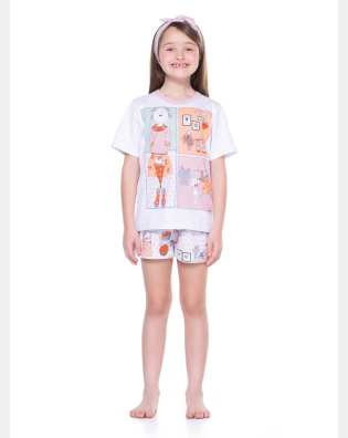 Pijama manga curta e short   