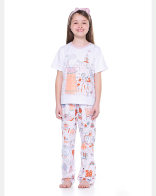 Pijama manga curta e calça