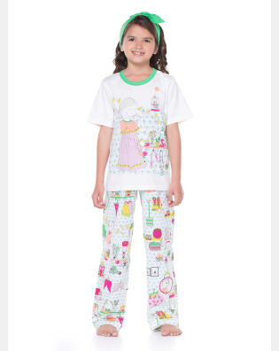Pijama manga curta e calça