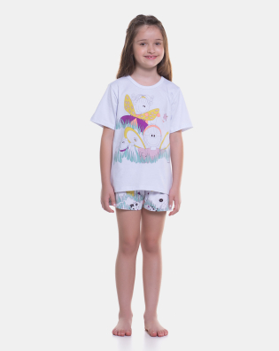 Pijama Infantil Feminino Curto Pat Annie e Nina