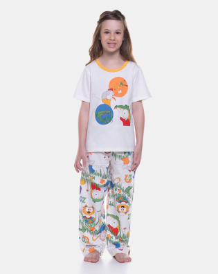 Pijama manga curta e calça