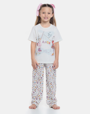 Pijama manga curta e calça 