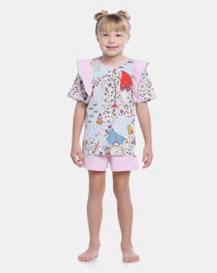 Pijama Infantil Menina Manga Curta e Short        