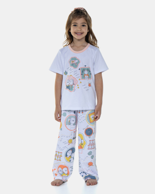 Pijama Manga Curta e Calça