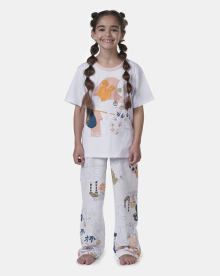 Pijama manga curta e calça  