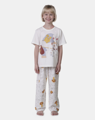 Pijama Infantil Feminino manga curta e calça