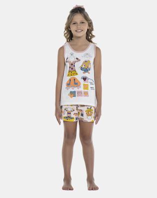 Pijama Feminino Kids Regata e Short