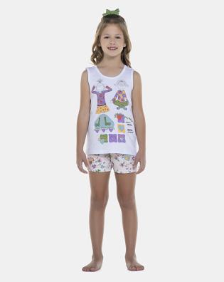 Pijama Feminino Kids Regata e Short