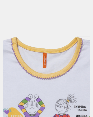 Pijama Feminino Kids Manga Longa e Calça