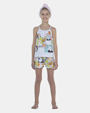 Pijama Feminino Kids Alça e Short