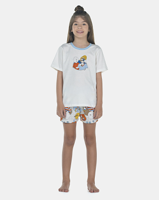 Pijama Feminino Kids Manga Curta e Short