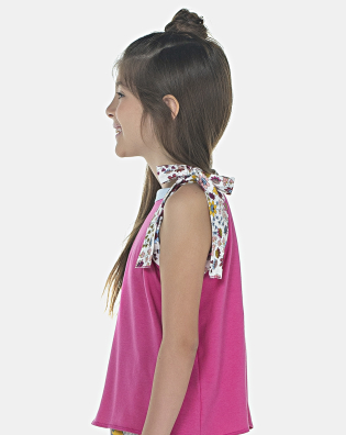 Pijama Feminino Kids Alça Amarração e Short