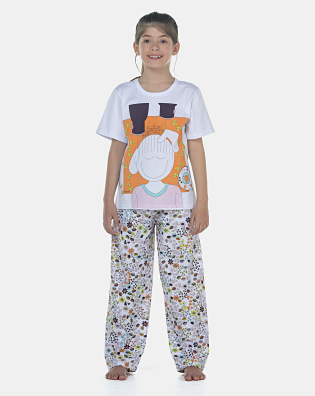 Pijama Feminino Kids Manga Curta e Calça