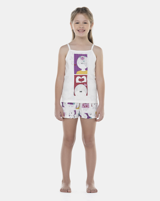 Pijama Feminino Kids Alça e Short