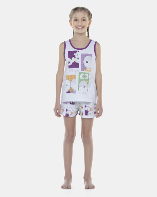 Pijama Feminino Kids Regata e Short