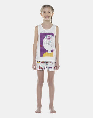 Pijama Feminino Kids Regata e Short