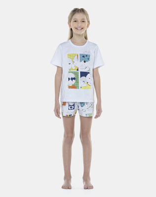 Pijama Feminino Kids Manga Curta e Short