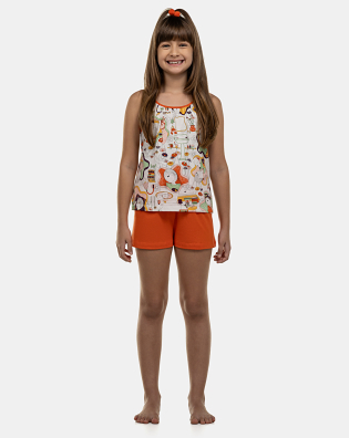 Pijama Feminino Kids Alça e Short