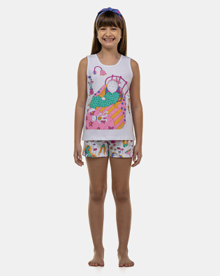 Pijama Feminino Kids Regata e Short