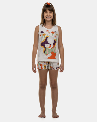 Pijama Feminino Kids Regata e Short