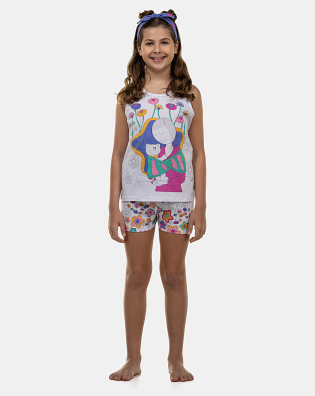 Pijama Feminino Kids Regata e Short