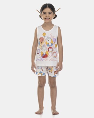 Pijama Feminino Kids Regata e Short