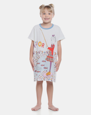 Pijama Sonhart Infantil Camisão Feminino manga curta Pat