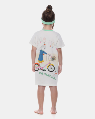Sonhart Pijama Camisão Feminino Infantil Manga Curta Pat e Ted