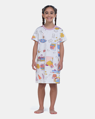 Pijama Camisão Feminino Infantil Manga Curta