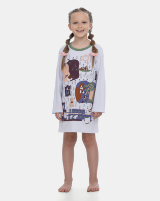 Pijama Infantil Feminino Camisão Manga Longa Pat