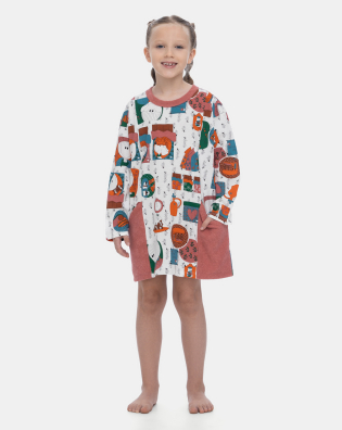 Pijama Infantil Feminino Camisão Manga Longa Pat e Annie
