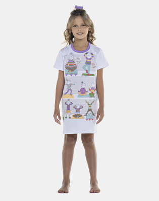 Camisão Feminino Kids Manga Curta