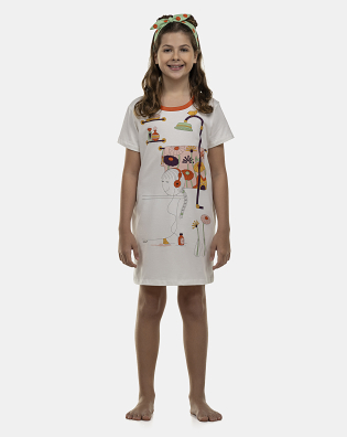 Camisão Feminino Kids Manga Curta