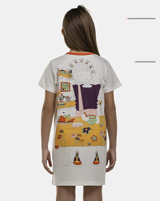 Camisão Feminino Kids Manga Curta
