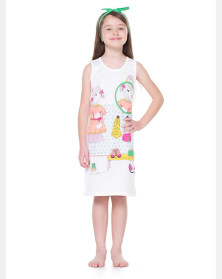 Pijama Camisola regata Infantil Feminino            